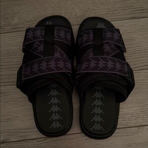 Kappa Black and Purple Strap Slides
